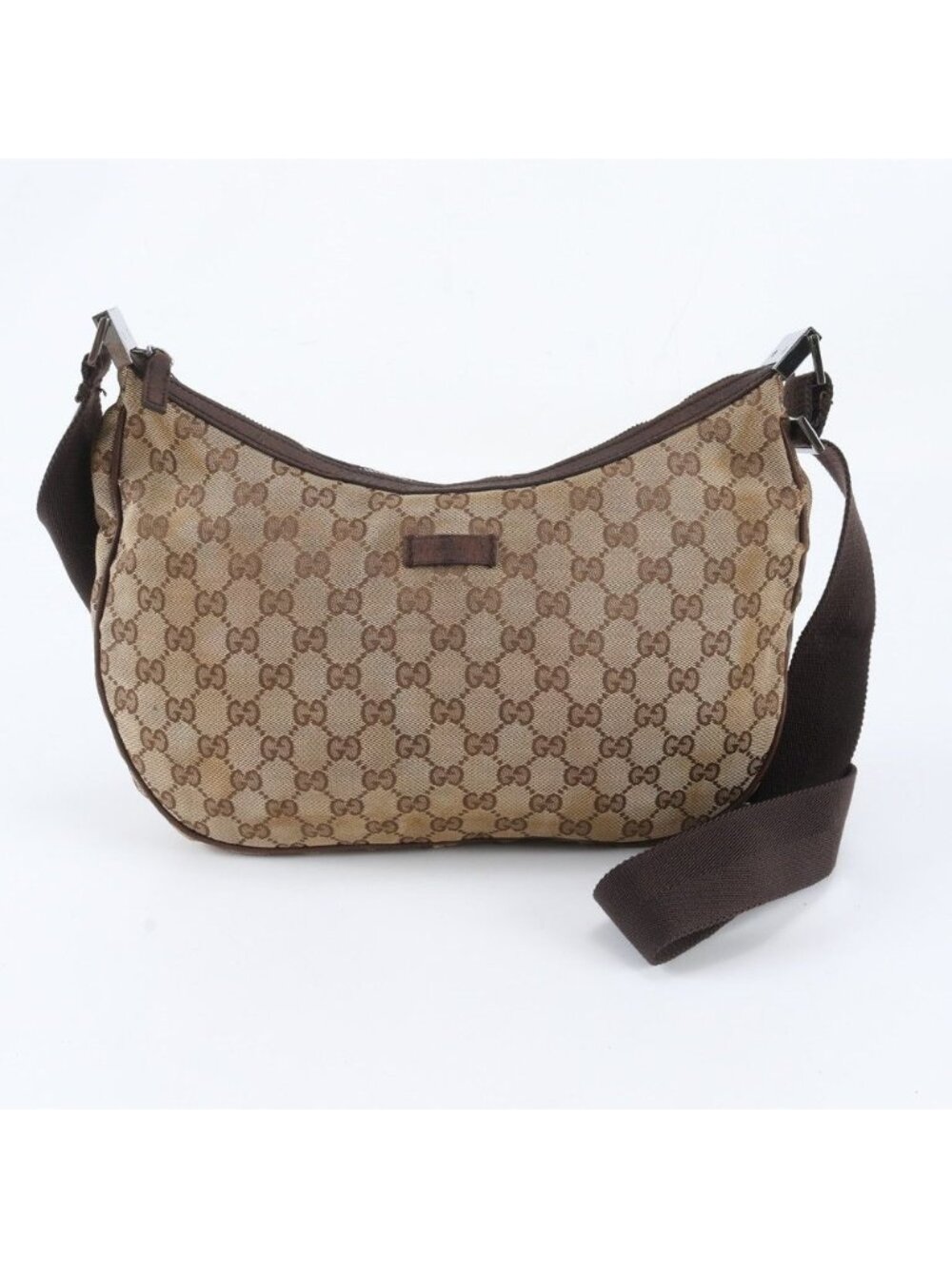 Gucci GG Canvas Leather Shoulder Bag Crossbody Messenger